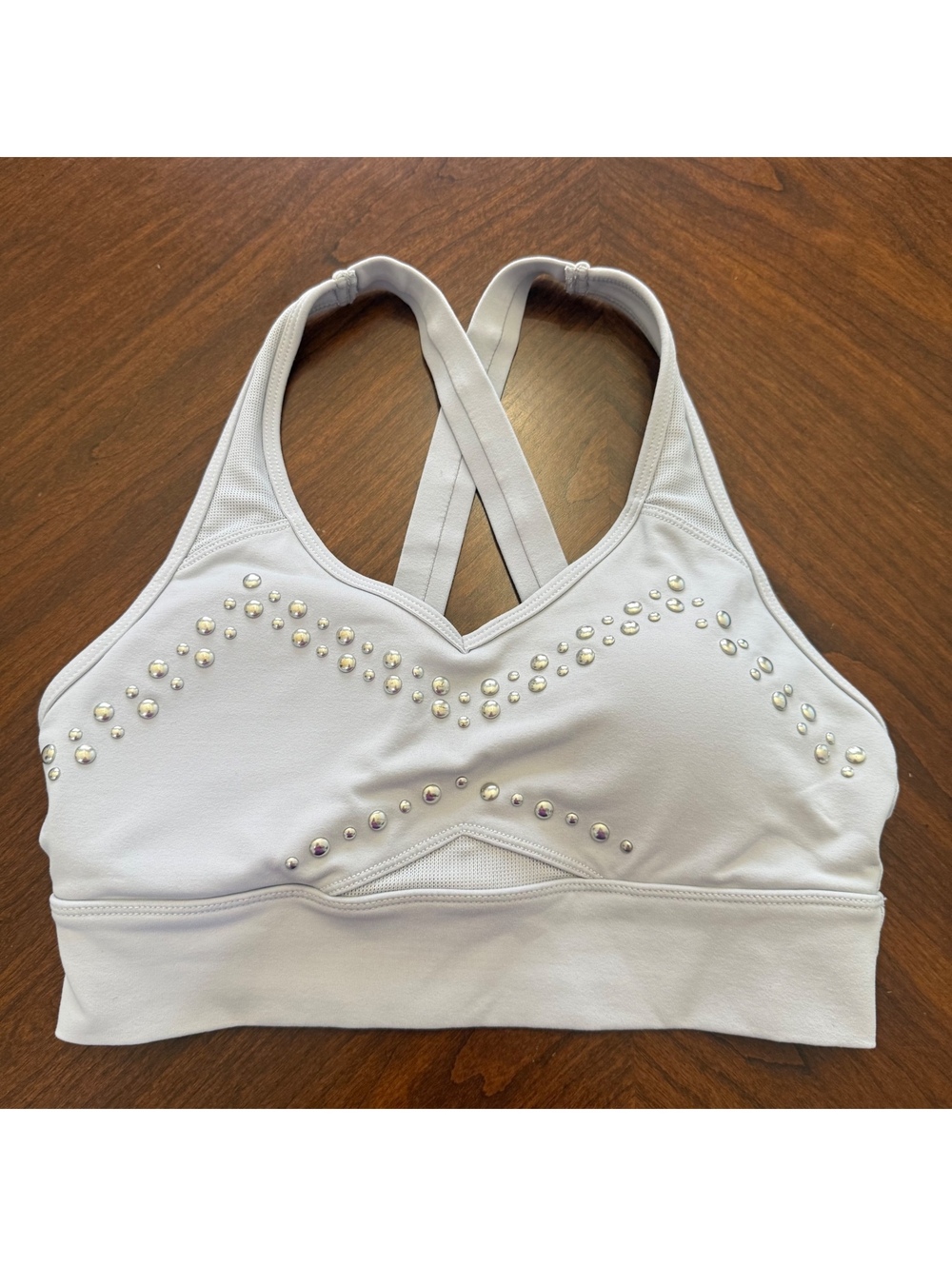 Lorna Jane Gray Sports Bra w/ Studded Detail estimated size small - Picture 1 of 5